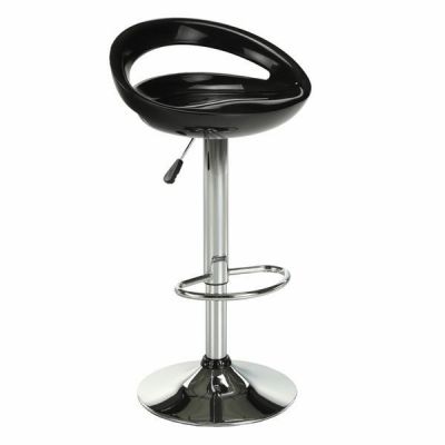 Scaun bar plastic negru picior crom Dongo
