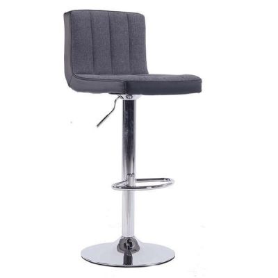 Scaun bar tapiterie gri piele ecologica neagra Hilda