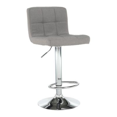 Scaun bar tapiterie textil gri picior crom Kandy