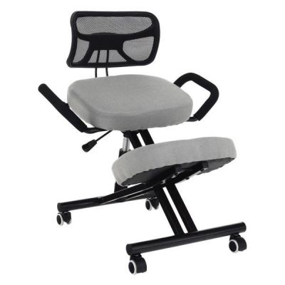 Scaun birou, ergonomic bej negru, Rufus, 68x61x78-90 cm