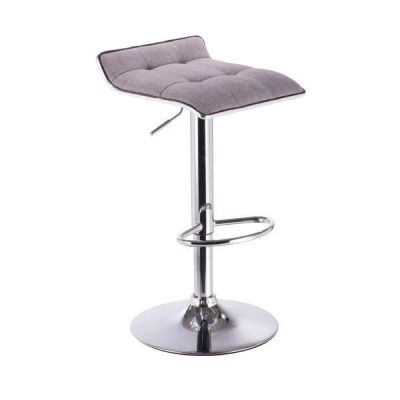 Scaun de bar tapiterie gri picior crom Fuego