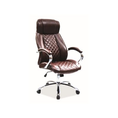 Scaun de birou directorial tapitat cu piele ecologica Qwin-557 Maro, l64xA55xH118-126 cm