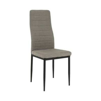 Scaun tapiterie textil maro picioare metal negru Coleta