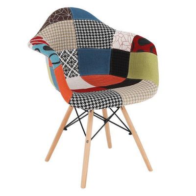 Scaun tapiterie textil patchwork picioare fag Tobo