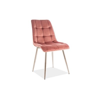 Scaun soft pink CHIC VELVET CHROM