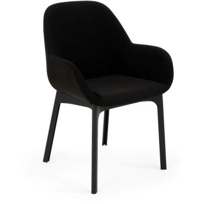 Scaun Kartell Clap design Patricia Urquiola baza negru tapiterie Aquaclean negru