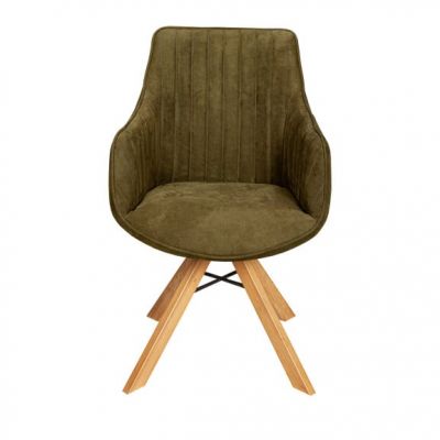 Scaun Cloud Rotativ Stejar, Smoke Oak, Verde, 59 Cm