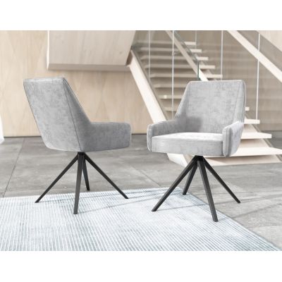 Scaun cu brate rotativ tapitat Catifea si Metal Gri/Negru H82xL54xA58cm FRISCO PIVOTANTE Scaun cu brate rotativ tapitat Catifea si Metal Gri/Negru H82xL54xA58cm FRISCO PIVOTANTE