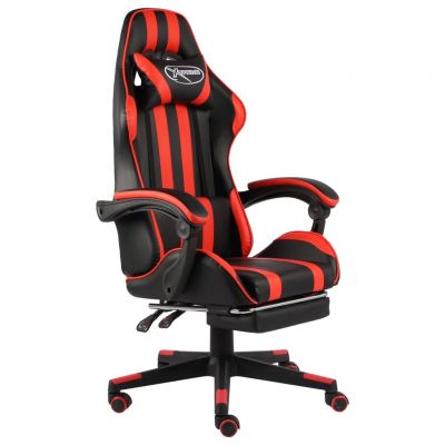 Scaun gaming tapitat cu piele ecologica, Chez Negru, l62xA69xH115-130 cm