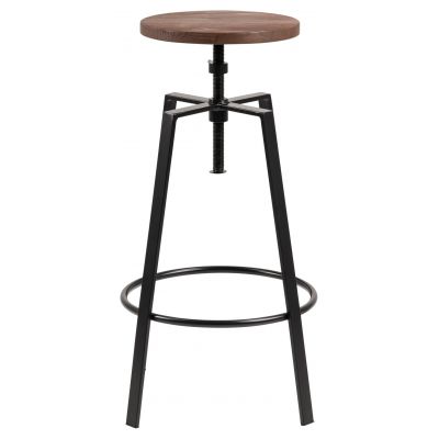 Scaun de bar din lemn si metal, Goose Natural / Negru, Ø41xH67-87 cm Scaun de bar din lemn si metal, Goose Natural / Negru, Ø41xH67-87 cm