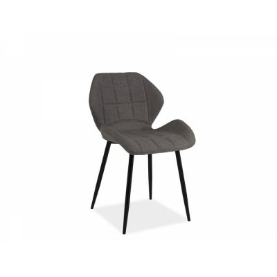 Scaun tapitat cu Stofa Gri cu picioare din Metal Negru H81xL51xA39cm Hals