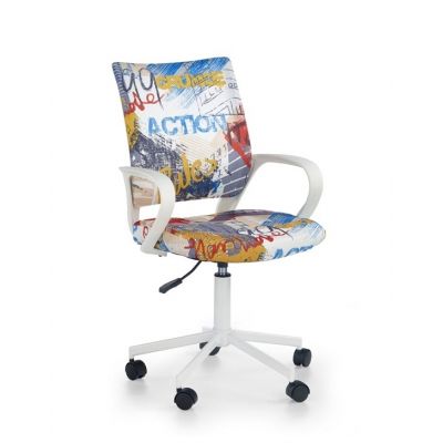 Scaun de birou pentru copii, tapitat cu stofa Ibis Freestyle, l53xA59xH88-100 cm