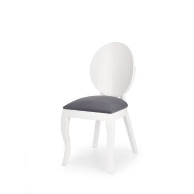 Scaun din lemn de fag tapitat cu stofa Verdi Alb / Gri, l50xA55xH90 cm Scaun din lemn de fag tapitat cu stofa Verdi Alb / Gri, l50xA55xH90 cm