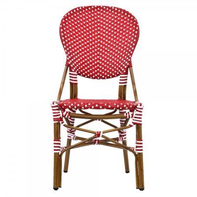 Scaun FRENCH 46x60x95 natur,rosu-alb
