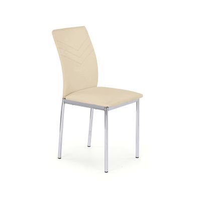 Scaun tapitat cu piele ecologica, cu picioare metalice Kai-137 Beige, l43xA49xH92 cm