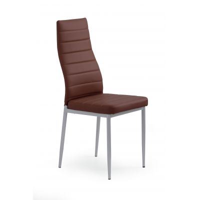 Scaun tapitat cu piele ecologica, cu picioare metalice K70 Dark Brown, l41xA50xH98 cm