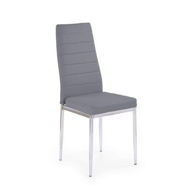 Scaun tapitat cu piele ecologica, cu picioare metalice K70C Grey, l40xA49xH97 cm