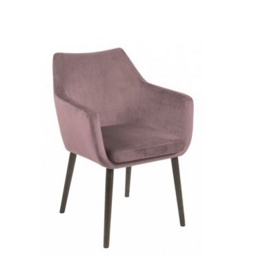 Scaun tapitat cu stofa si picioare din lemn Nora Velvet Roz Inchis / Maro, l58xA58xH84 cm Scaun tapitat cu stofa si picioare din lemn Nora Velvet Roz Inchis / Maro, l58xA58xH84 cm