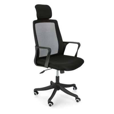 Scaun de birou ergonomic, tapitat cu stofa Laurent Negru, l59xA63,5xH114-124 cm