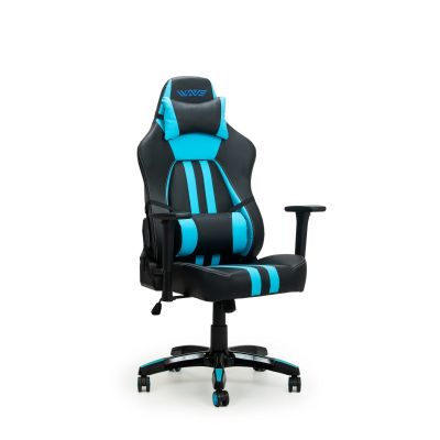 Scaun gaming tapitat cu piele ecologica Wave Y-2558 Albastru / Negru, l67xA66xH131-141 cm