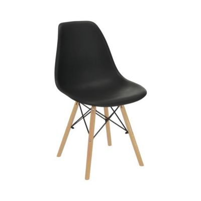 Scaun plastic negru picioare fag Cinkla