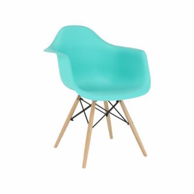 Scaun plastic verde menta picioare fag Damen 62x58x81 cm
