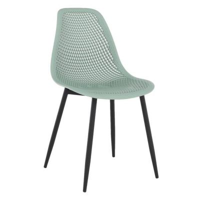 Scaun plastic verde picioare metal negru Tegra