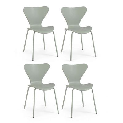 Set 4 scaune din plastic cu picioare metalice Tessa Verde Mint, l50xA49,5xH82 cm