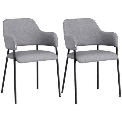 Set de 2 scaune HOMCOM moderne, material textil la atingere de in | Aosom Romania