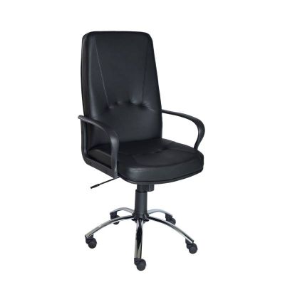 Scaun directorial ergonomic piele eco stea cromata negru Ergo Scaun directorial ergonomic piele eco stea cromata negru Ergo