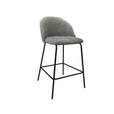 Scaun de insula tapitat cu Stofa Verde cu picioare din Metal Negru H93xL49xA51cm Alyssa Richmond Interiors
