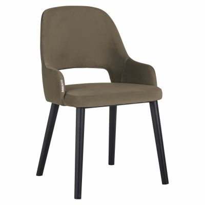 Scaun tapitat cu Catifea Verde cu picioare din Metal Negru H95xL55xA59cm Antony