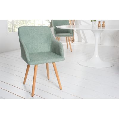 Set 2 scaune tapitat cu Stofa Verde cu picioare din Lemn de fag Maro H85xL55xA55cm Scandinavia