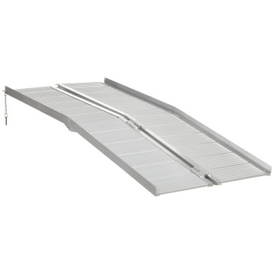 HOMCOM Rampa pentru scaun cu rotile si scuter pentru persoane cu dizabilitati, pliabila, aliaj din aluminiu antiderapanta capacitate 272kg, 183x72x5cm