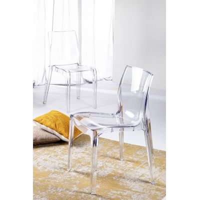 Scaun Ashley, Bizzotto, policarbonat, 52x52x81 cm, transparent