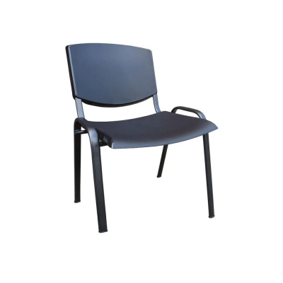 Scaun fix PVC cadru metalic negru Darius Scaun Darius din PVC cadru metalic negru