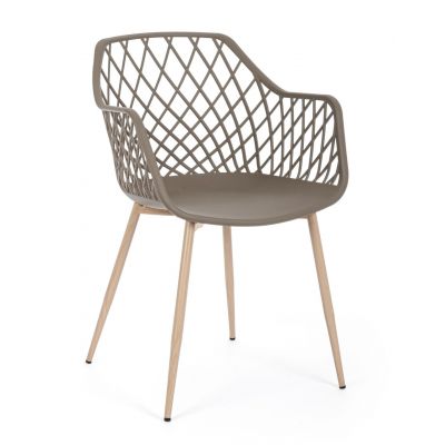 Scaun Optik, Bizzotto, polipropilena, 58x54x85.5 cm, grej Scaun Optik, Bizzotto, polipropilena, 58x54x85.5 cm, grej