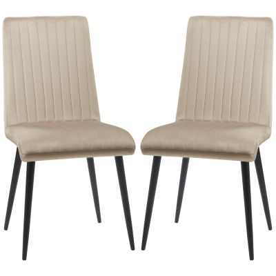 HOMCOM Set 3 Scaune de Bucătărie din Catifea cu Design Modern și Confortabil, 43x58x90 cm, Maro Deschis | Aosom Romania