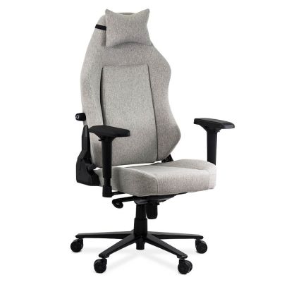 Scaun gaming textil cu cotiere 4D si suport lombar integrat OFF 297 gri