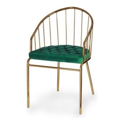 Scaun Golden Helgi, Gift Decor, 52 x 51 x 81 cm, fier/poliester, verde