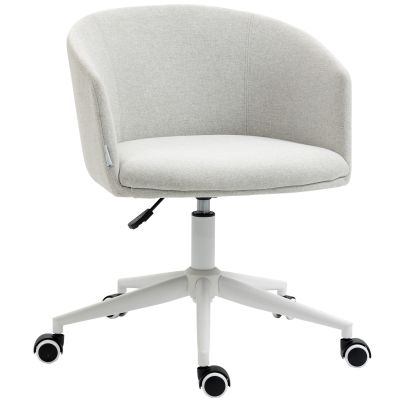 Vinsetto Scaun de Birou Confortabil, Material Textil, Înălțime Ajustabilă, Roți Ușoare, Ideal pentru Calculator, Gri | Aosom Romania