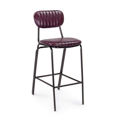 Scaun de bar Debbie, Bizzotto, 44 x 51 x 100 cm, otel/piele ecologica, bordo ieftin