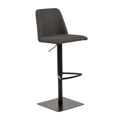 Scaun de bar tapitat cu stofa si picior metalic, Avanja New Antracit / Negru, l43xA51xH107,5 cm
