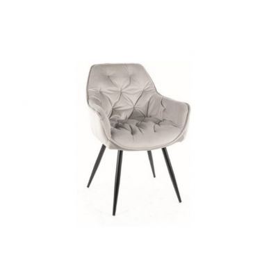 Scaun light grey CHERRY VELVET