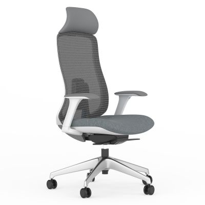 Scaun operational ergonomic mesh si piele ecologica Lido HW Scaun operational Lido HW mesh light grey