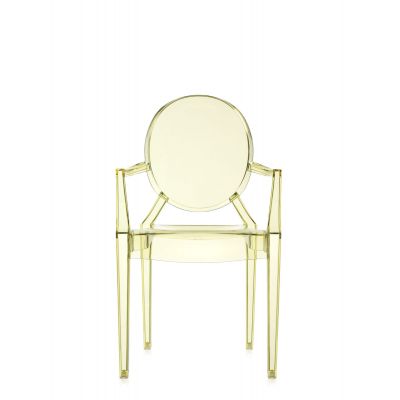 Set 2 scaune Kartell Louis Ghost design Philippe Starck galben pai transparent