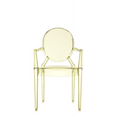 Set 2 scaune Kartell Louis Ghost design Philippe Starck galben pai transparent