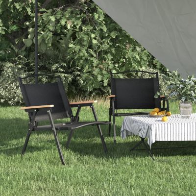 vidaXL Scaune de camping, 2 buc., negru, 54x43x59 cm, țesătură Oxford