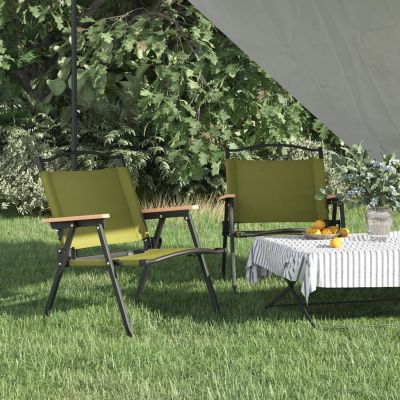 vidaXL Scaune de camping, 2 buc., verde, 54x43x59 cm, țesătură Oxford