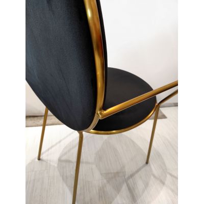 Scaun tapitat Etienne negru/gold – H95 cm